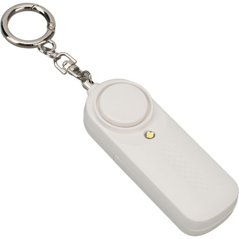 Alarme de protection personnelle avec lampe stroboscopique LED, son puissant, bouton panique, tirette d'alarme, sifflet de sécurité, dispositif d'auto-défense sonore et lumineux. (1/5)
