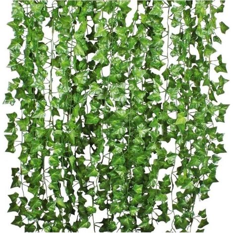 12pcs2m Lierre Plante Artificielle Exterieur Feuillage Artificiel Feuille Guirlande Décoration pour Mariage Balcon Cuisine Jardin (1/4)