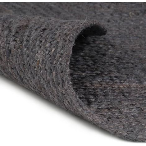 vidaXL Handmade Rug Jute Round 180 cm Dark Grey