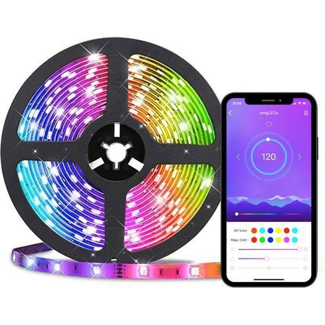 Bande lumineuse LED pour éclairage de fond TV avec contrôle par application smartphone et alimentation USB, 5 V (1/5)