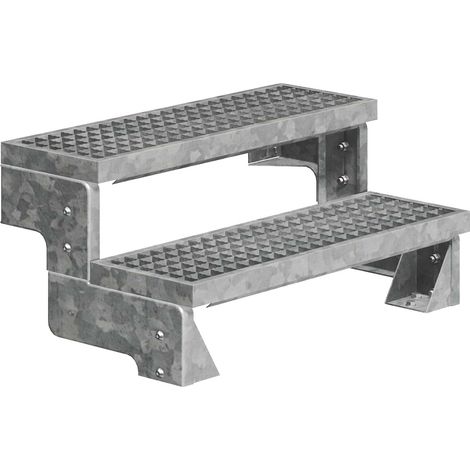 Dolle Außentreppe Gardentop 36-44cm Geschosshöhe mit Gitterrost 80cm breit ohne Geländer