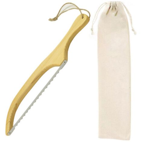 Brotmesser, Brot-Säge, Länge 40 cm, hölzerne Brotschneidemaschine mit integriertem ergonomischem Griff, geeignet zum Schneiden aller Brotarten, Kuchen, Obst usw.