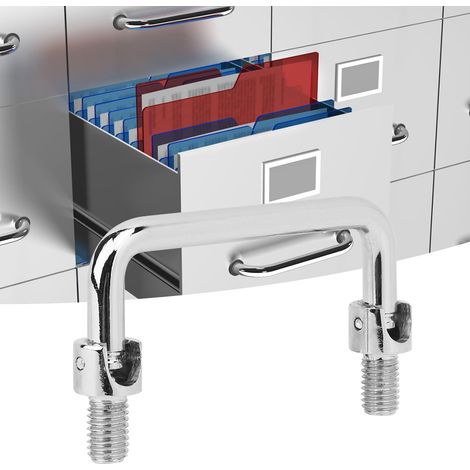 2 poignées en acier inoxydable pour porte de placard, poignée industrielle longue en métal, 90 mm (1/5)