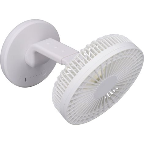 Petit ventilateur de bureau rechargeable par USB, vitesse de ventilation réglable, orientable à 30°, silencieux, 1200 mAh, idéal pour les étudiants. (1/5)
