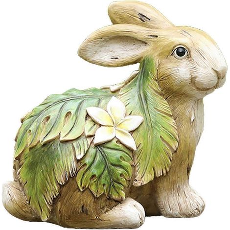 Gartenschildkröten-Statue aus Kunstharz für drinnen und draußen, Tierfigur für Garten, Rasen, Teich, Ladendekoration, Kunsthandwerk, Feengarten-Ornament-rabbit (1/5)