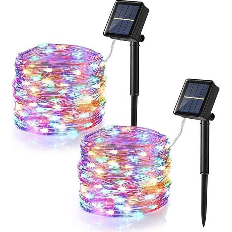 Solar-Weihnachts-Lichterkette, 22 m mit 200 LEDs – Solar-Außenbeleuchtung für Weihnachtsbäume – 8 Modi, wasserfest – Dekorative Beleuchtung für Innenräume, Gärten, Terrassen, Hochzeiten, Partys und Ge (1/5)