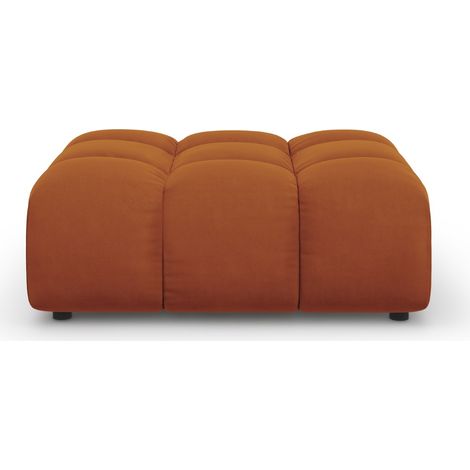Pouf en velours terracotta (1/4)