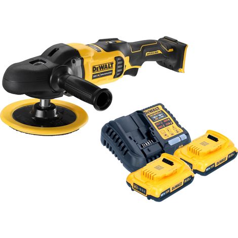Pulidora excéntrica a batería DeWalt DCM 849 D2 18 V 180 mm sin escobillas + 2 baterías de 2,0 Ah + cargador (1/3)