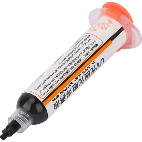Encre de masque de soudure à polymérisation UV (1 pièce) pour circuits imprimés BGA, noire. (1/5)