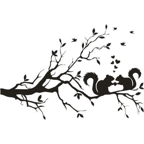 Sollbry Autocollants muraux amovibles en vinyle pour décoration de chambre d'enfant, Motif branches d'arbre, Noir, 38x57cm (1/5)