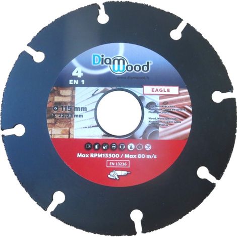 DIAMWOOD - Disque à Concrétion Carbure Multiusage EAGLE 125 mm - Bois, Plastique, Plâtre, Cuivre (1/5)