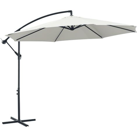 Sonnenschirm mit Kurbel Wetterbeständig 3 m x 3 m x 2,5 m Stahl Polyester