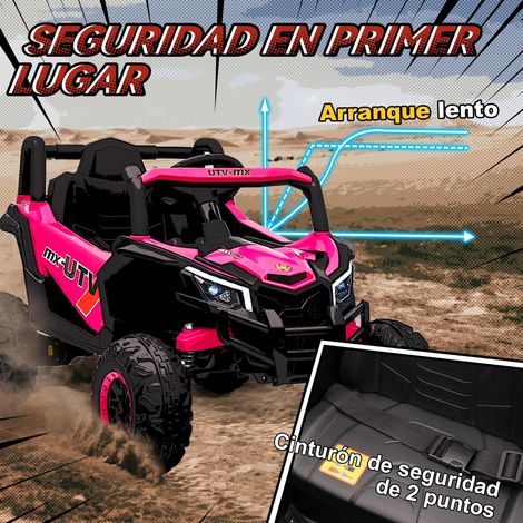 Véhicule électrique tout-terrain pour enfants/véhicule multifonctionnel, 12V, double moteur, télécommande 2.4G, vitesse maximale 7 km/h, avec système de suspension, rose. (1/5)