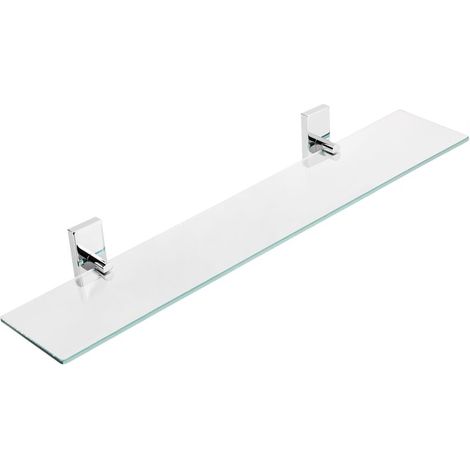Étagère de salle de bain en verre avec quincaillerie chromée (1/5)