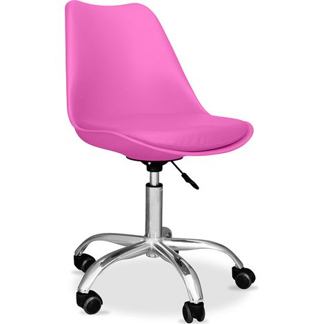 Sedia da ufficio con ruote - Sedia da scrivania girevole - Tulip Fucsia