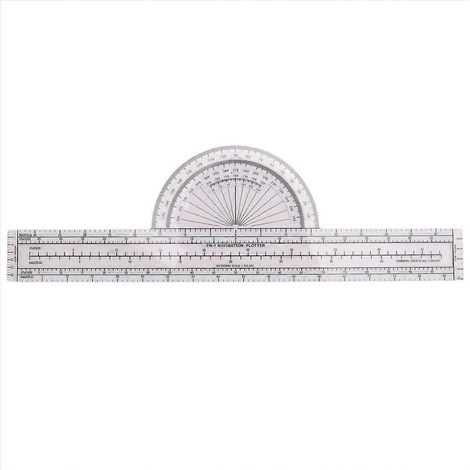 Flugnavigationsplotter, festes Lineal mit WAC-Karten für Piloten, präzises und robustes Fluginstrument. (1/5)