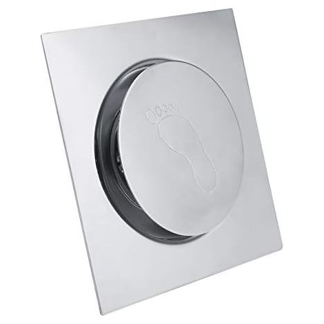 Drain de Plancher Carré à Pédale de Type Rebond, Anti-Odeur Caniveau de Douche en Acier INOX Siphon Sol D'évacuation pour Cuisine, Salle de Bains, Salle de Lavage, Garage, sous-Sol, Toilette (1/5)