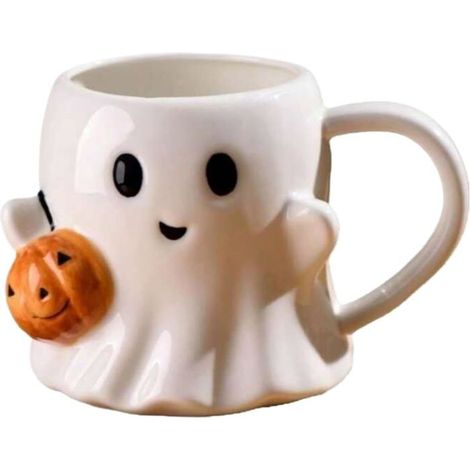 Halloween - Décoration d'Halloween - Mug d'Halloween - Mug fantôme - Tasse en céramique fantôme - Avec anse - Amusant - Horreur -