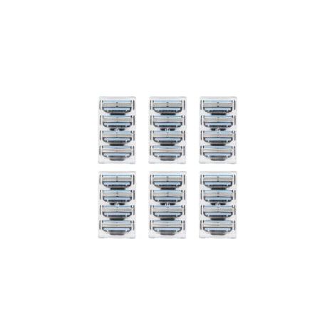 24 lames de rasoir, recharges compatibles avec le manche Mach 3, triple lame, conception anti-obstruction, bandes lubrifiantes douces, idéal pour les peaux sensibles