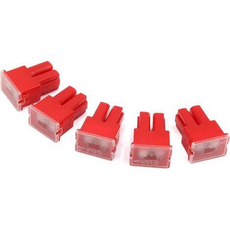 50A 32V Car Pacific Type PAL Female Pins Slow Blow Slot Fuses 5pcs