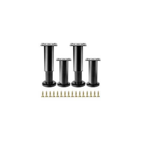 4 Pcs Pied de Meuble Reglable 1218 cm, Pied Meuble Reglable, Pieds de Table de Nivellement pour Meubles, Pieds de Meubles Réglables en Hauteur Noirs pour Chaises Lit Canapé Placard Armoires (1/5)
