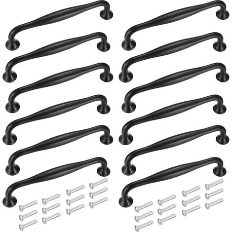 YMYNY Boutons et poignées de meubles, 12 pièces 128 mm, poignées de cuisine, poignées de porte d'armoire, boutons de tirage de placard, poignées en alliage d'aluminium avec vis