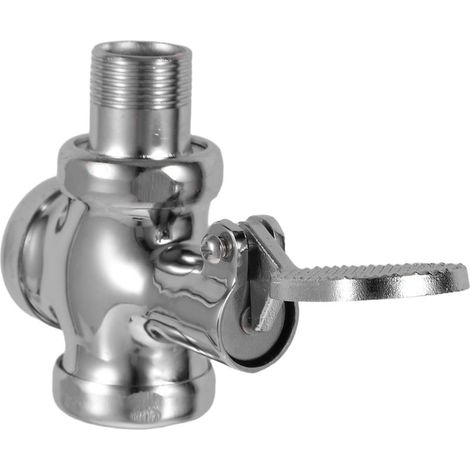GDHZS-  Robinet de chasse d'eau à pédale, 1 pouce, sur pied, en alliage, argenté, sans contact, convient aux toilettes et lavabos publics. (1/5)