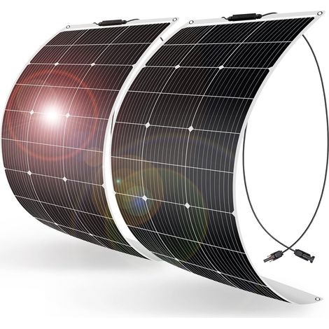 200 W Flexible Solar Panel 12 V Photovoltaic Flexible 2 x 100 W For Motorhomes, Campers, Vans, Boats and Other Uneven Surfaces (1/5)