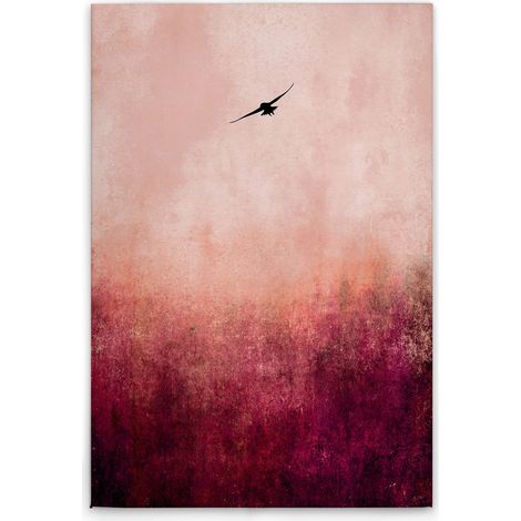 Leinwandbild Warmer Sonnenuntergang Rosa Rot M1-No.50692 - Kunstdruck auf Leinwand in Rosa Pink - Wandbild 30 x 45 cm