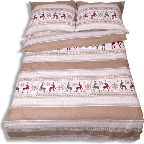 Parure de lit de Noël en flanelle 220x200 F88 Renne (1/5)