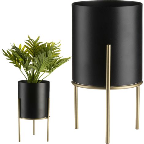 Portafiori moderno nero e oro 20 LOFT