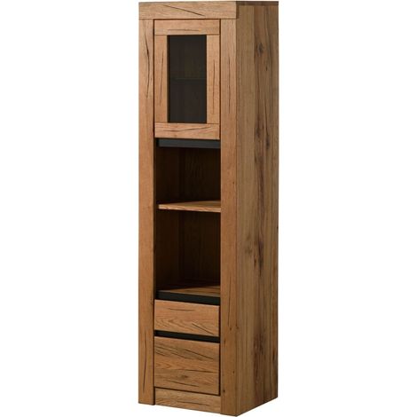 Badschrank Wildeiche / Zerreiche 44x35x159 natur geölt MONTREUX 58