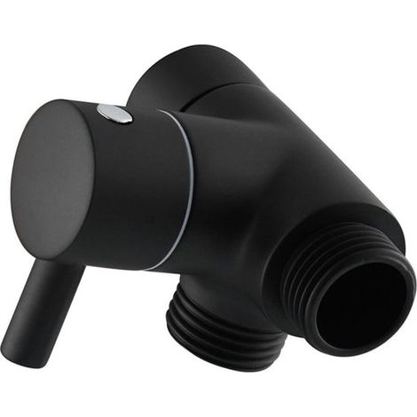 Adaptador en T de latón de 3 vías G12, soporte para cabezal de ducha, válvula divisora, conector desviador, alta resistencia a la presión (negro)