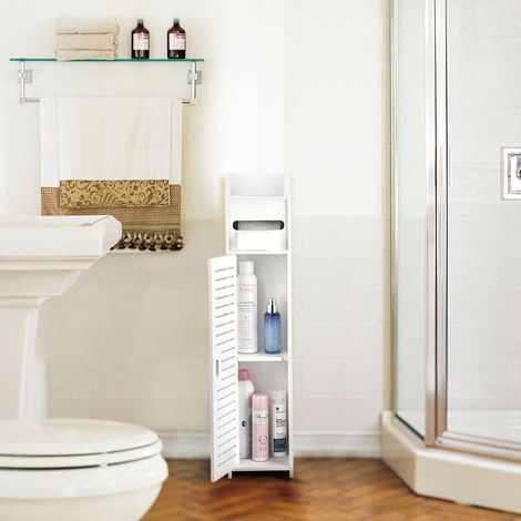 Meuble de rangement pour salle de bain, hauteur 80 cm, largeur 17 cm, étanche et très stable (1/5)