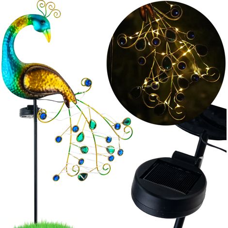 TG77661 Solar-Pfauenlampe mit prächtiger LED-Solar-Dekoration, Solar-Garten-Punch-Lampe (1/5)