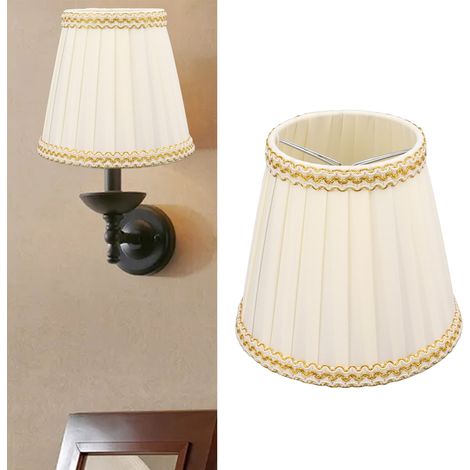 Abat-jour en tissu, abat-jour minimaliste moderne pour lampe à bougie, compatible avec les bougeoirs à pince, les lampes de table, les suspensions, les appliques murales et autres accessoires d'éclair (1/5)
