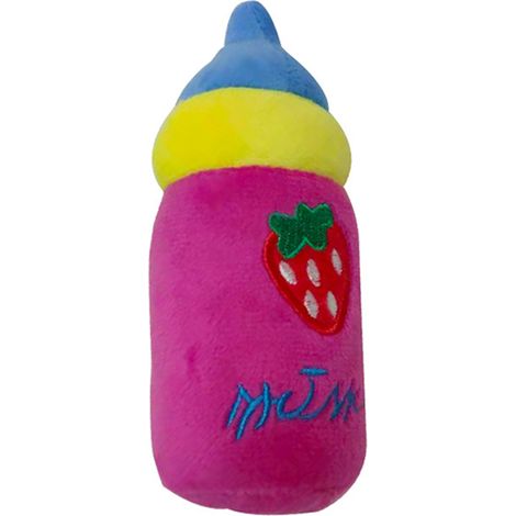 Jouet en peluche pour chien, bouteille de lait résistante aux morsures, soulage l'ennui, animal de compagnie doux qui couine pour l'intérieur et l'extérieur, Rose rouge