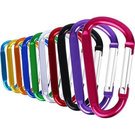 Karabiner – Ausführung D – Edelstahl – Maximale Traglast 25 kg – Für Camping, Wandern, Angeln, Reisen – 10er-Packung (1/5)