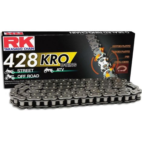 Catena di trasmissione RK 428KRO-140 (O-ring) con alette (CLF) Colore standard incluso (capacità: fino a 250 CCM) (24 KN)