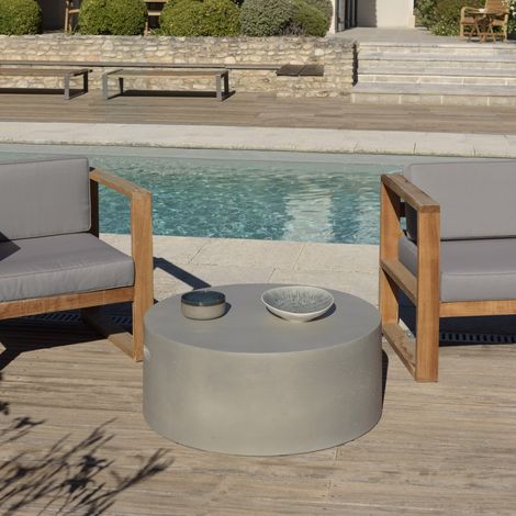 HECTOR - Table basse ronde 79x79cm béton gris (1/5)
