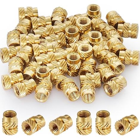 Insert M3 Insert Fileté M3x5,7x4,6mm Impression 3d Douilles Filetées en Laiton 80 pièces Écrou à Filetage Fondu Insert Plastique Pour Composants d'Impression 3D et Pièces en Plastique (1/5)