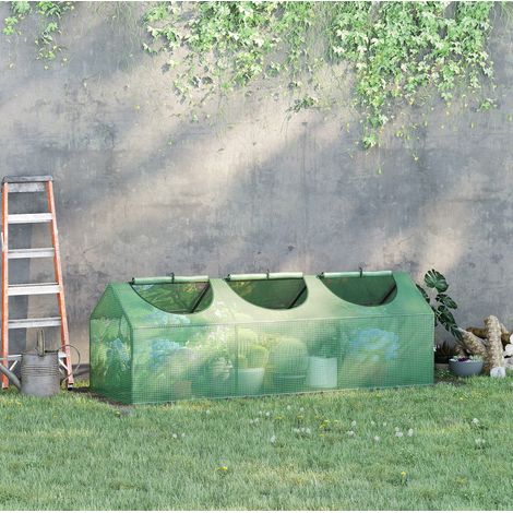Mini serra da giardino 180 x 60 x 60 cm in acciaio, verde DESVIAE (1/5)