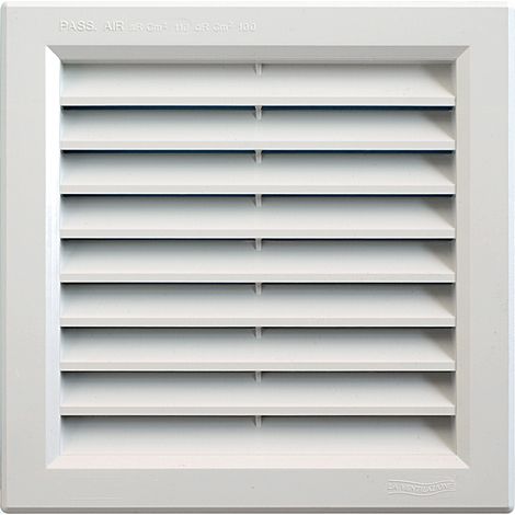 Grille ventilation PVC traditionnelle à encastrer 189 x 189 mm avec moustiquaire - First Plast