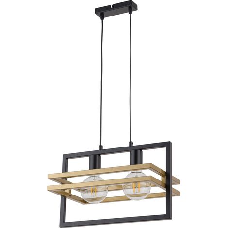 Suspension loft double noir/or Merci 2 E27 15W Sigma (1/2)