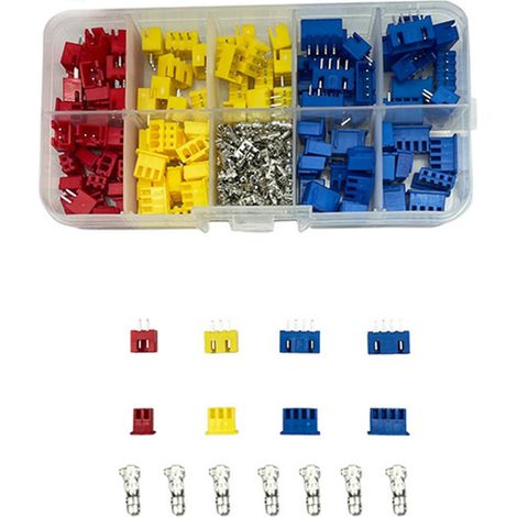 320 connecteurs JST mâles/femelles XH 2,54 mm à 2/3/4 broches pour câbles.