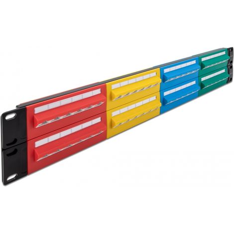 Delock Panel de Conexiones de 19 de 48 puertos Cat.5e 2U de colores