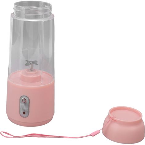 300 ml USB-wiederaufladbarer Personal Blender, kabellos und tragbar, mit Edelstahlklinge, für Milchshakes und Smoothies (rosa). (1/5)