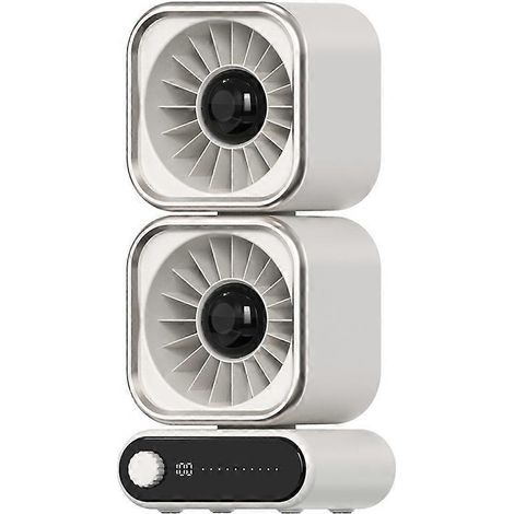 Ventilateur de bureau haute vitesse à double tête rotative pour une circulation d'air optimale. Batterie rechargeable 4000 mAh, 100 vitesses réglables. (1/5)