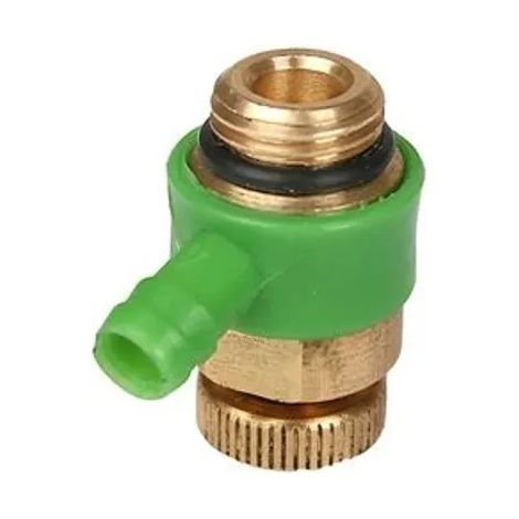 JS Válvula de vaciado con junta tórica, DN10, 3/8'', de latón, con anillo de salida en color verde, 0018311000001