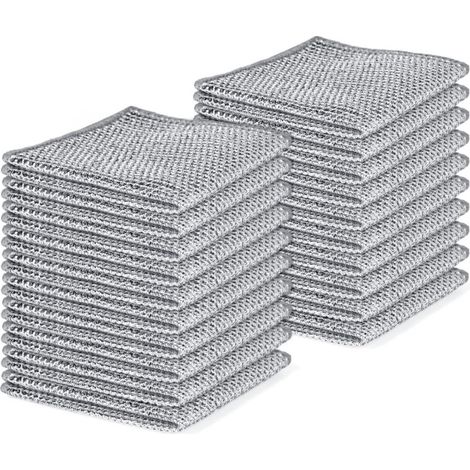 Lot de 20 chiffons à vaisselle en fil d'acier multifonctionnels, ensemble de nettoyage pour la cuisine et la salle de bain (1/5)